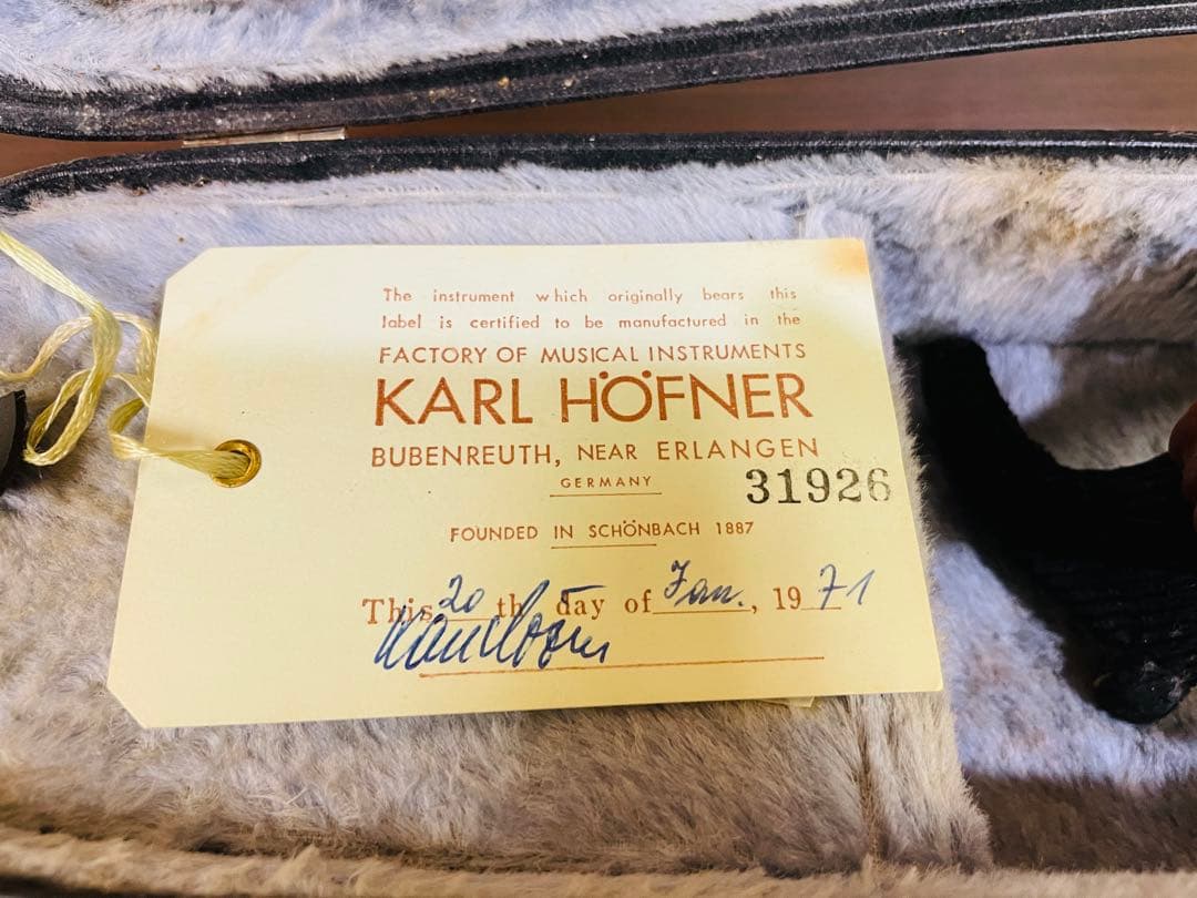 ドイツ 高級バイオリン カールヘフナー Karl Hofner 4/4