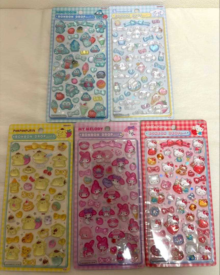 【正規品】 ボンボンドロップシール　サンリオ　第二弾　5種