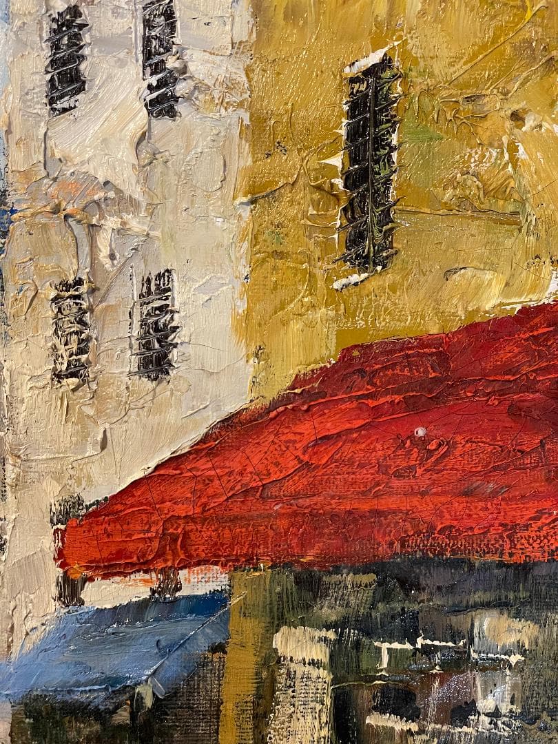 「真作」浅田薫「パリ」風景画　油彩画　額装　サイン有り　F10号