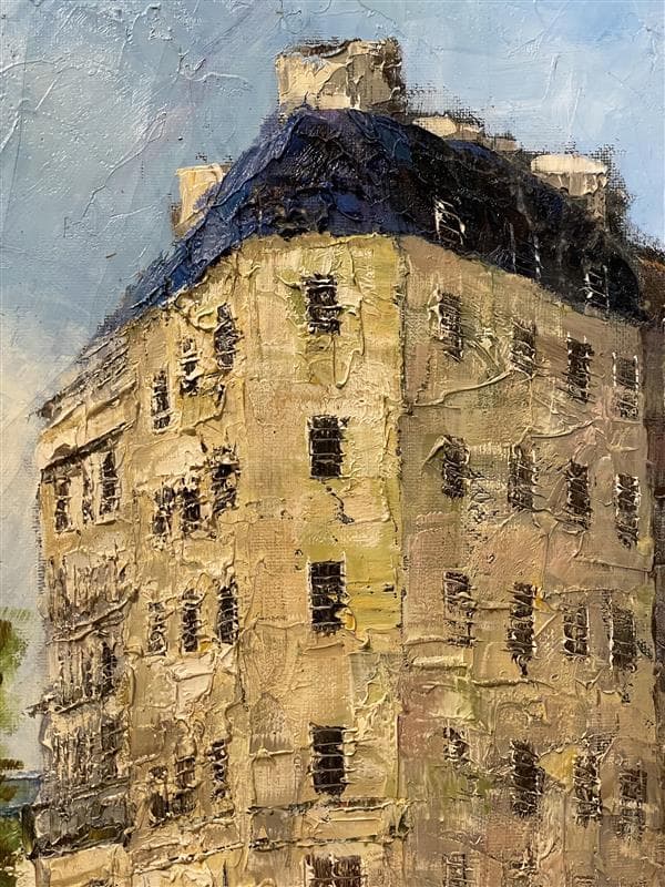 「真作」浅田薫「パリ」風景画　油彩画　額装　サイン有り　F10号