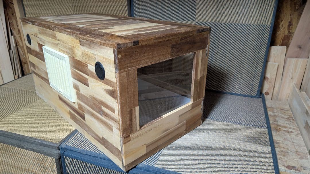 アカシア集成材15ミリ幅120縦50奥行50蜜蝋オイル仕上げ！