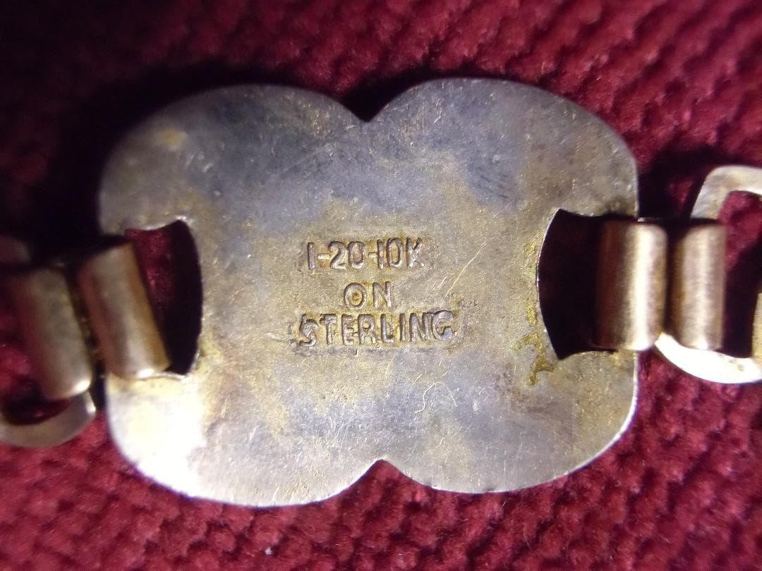 ★アメリカ軍＊海軍＊９２５銀製＋金張り＋のブレスレット（実物）