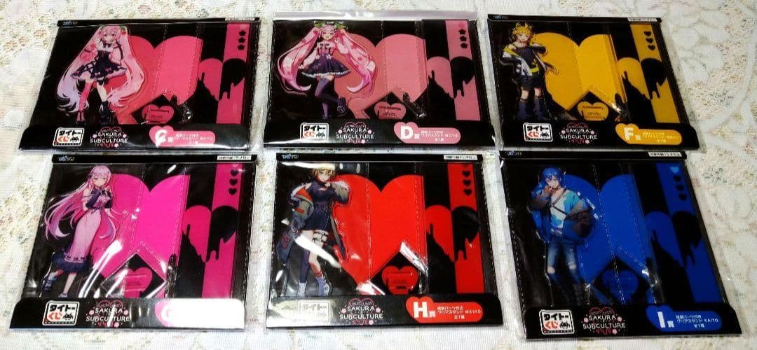 タイトーくじ桜ミクくじ　背景パーツ付き　クリアスタンド６点セット