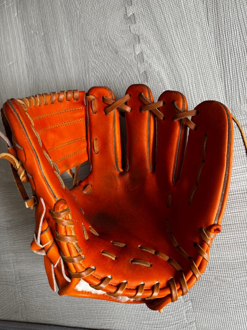 硬式グローブ オレンジ