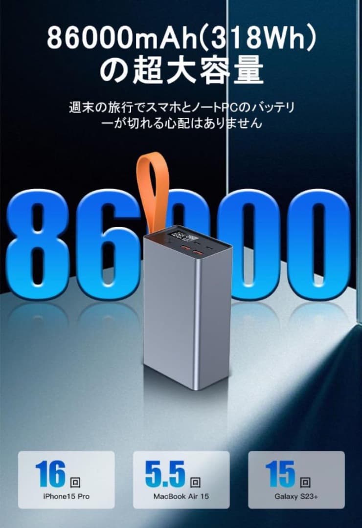 Raydyn 140W モバイルバッテリー 大容量 86000mAh