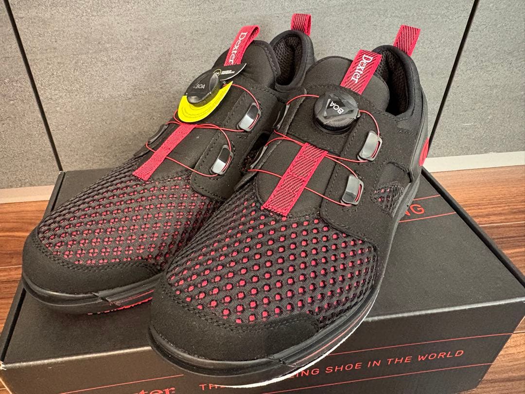 【新品未使用・箱有】Dexter メンズ ボーリングシューズ 黒 赤 27.5