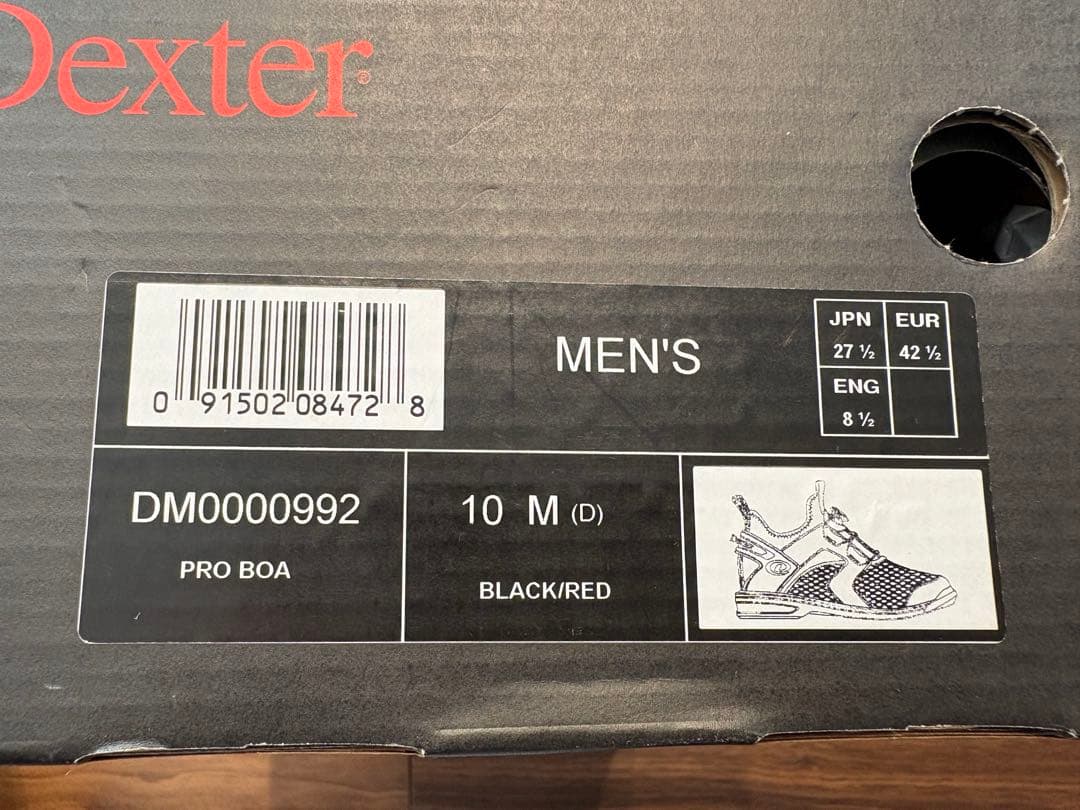 【新品未使用・箱有】Dexter メンズ ボーリングシューズ 黒 赤 27.5