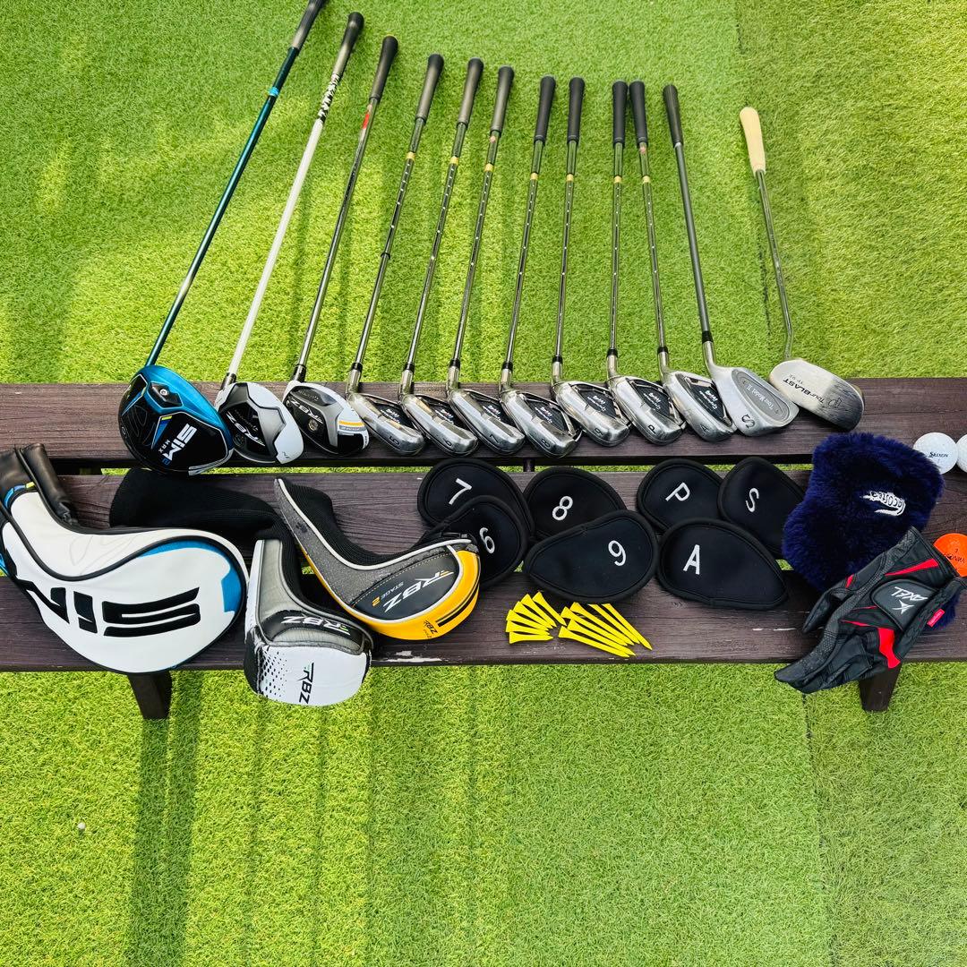 テーラーメイドフルセット SiM2MAX/RBZ/M4その他計15本バッグ等付き