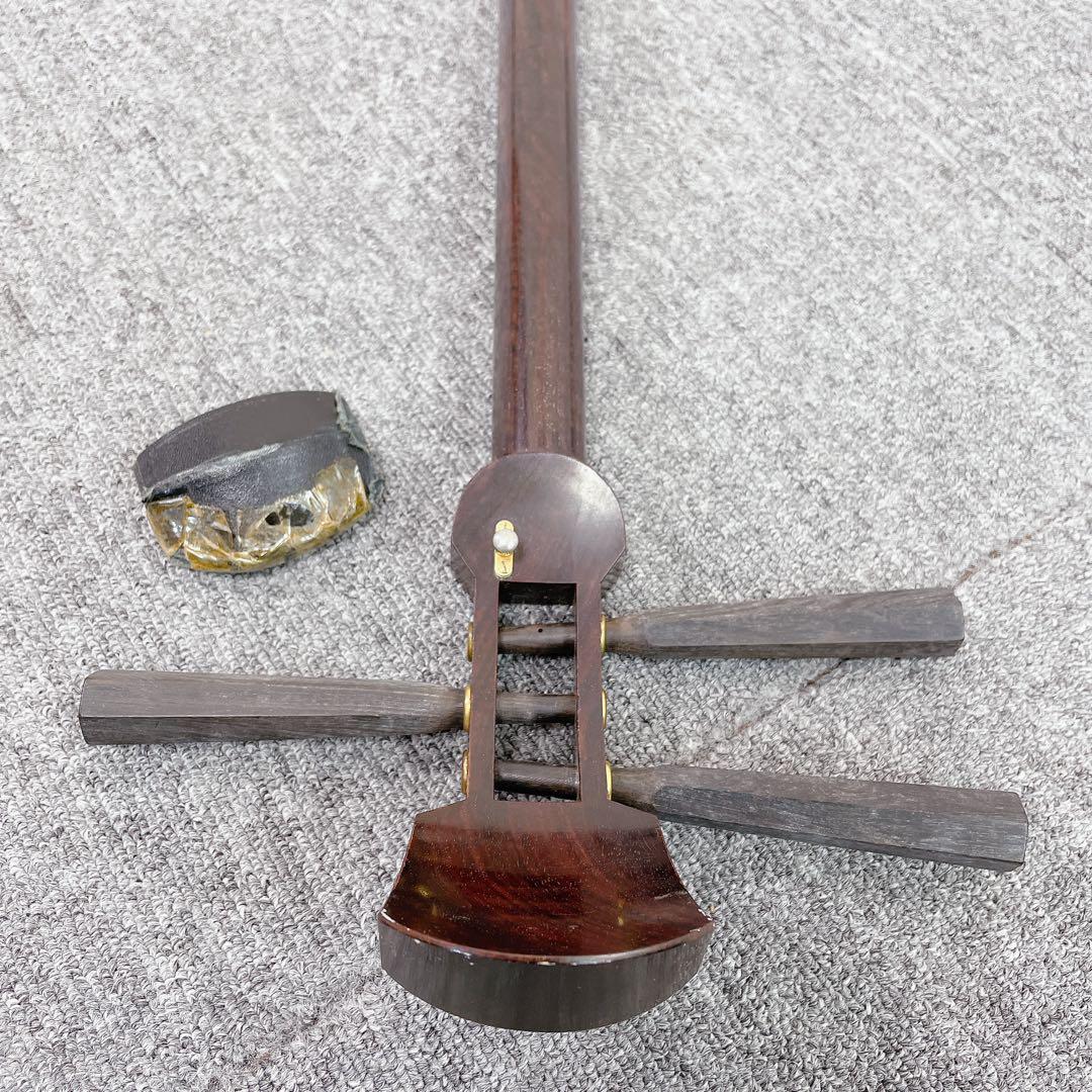 三味線 紅木 子持綾杉胴 中棹 一本溝