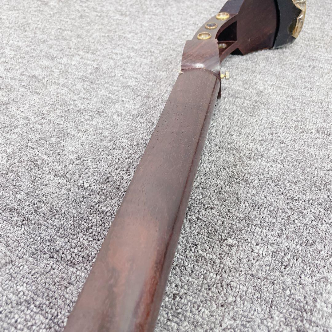 三味線 紅木 子持綾杉胴 中棹 一本溝