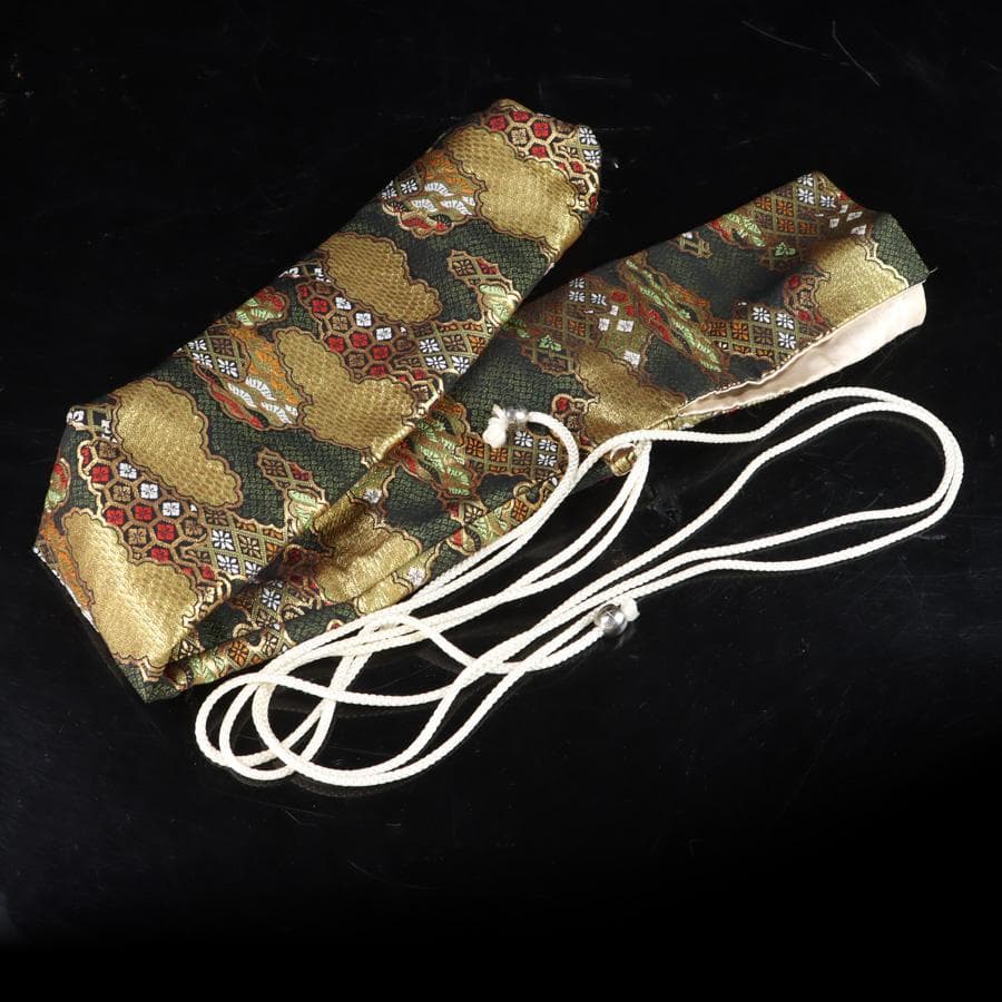 Y3273-4 琴古流 尺八 隆風銘 銀三線 螺鈿細工 全長54.5㎝ 竹製