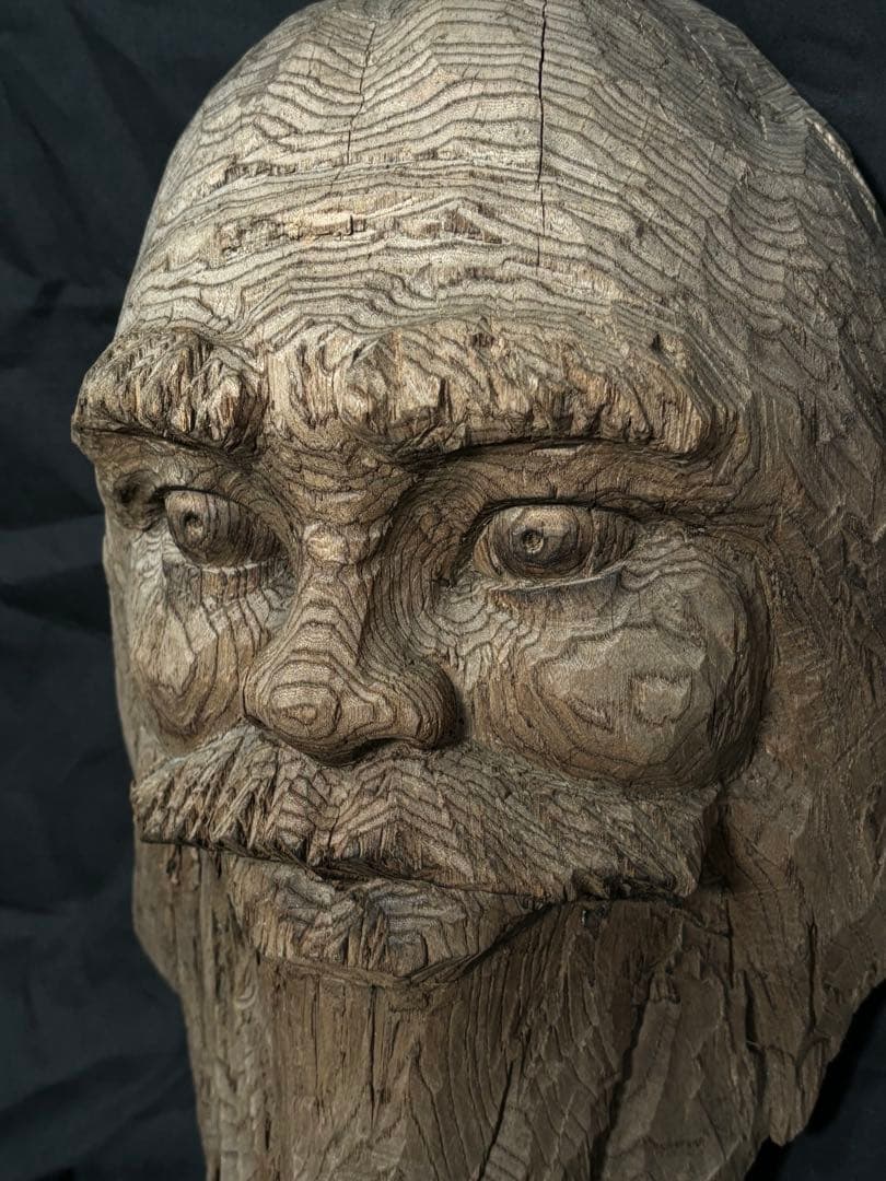 木彫 面 作家物 アイヌ彫刻 在名有り オブジェ インテリア