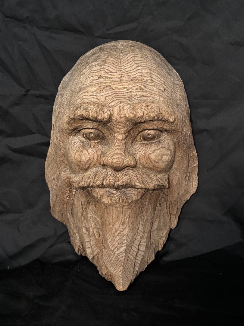 木彫 面 作家物 アイヌ彫刻 在名有り オブジェ インテリア