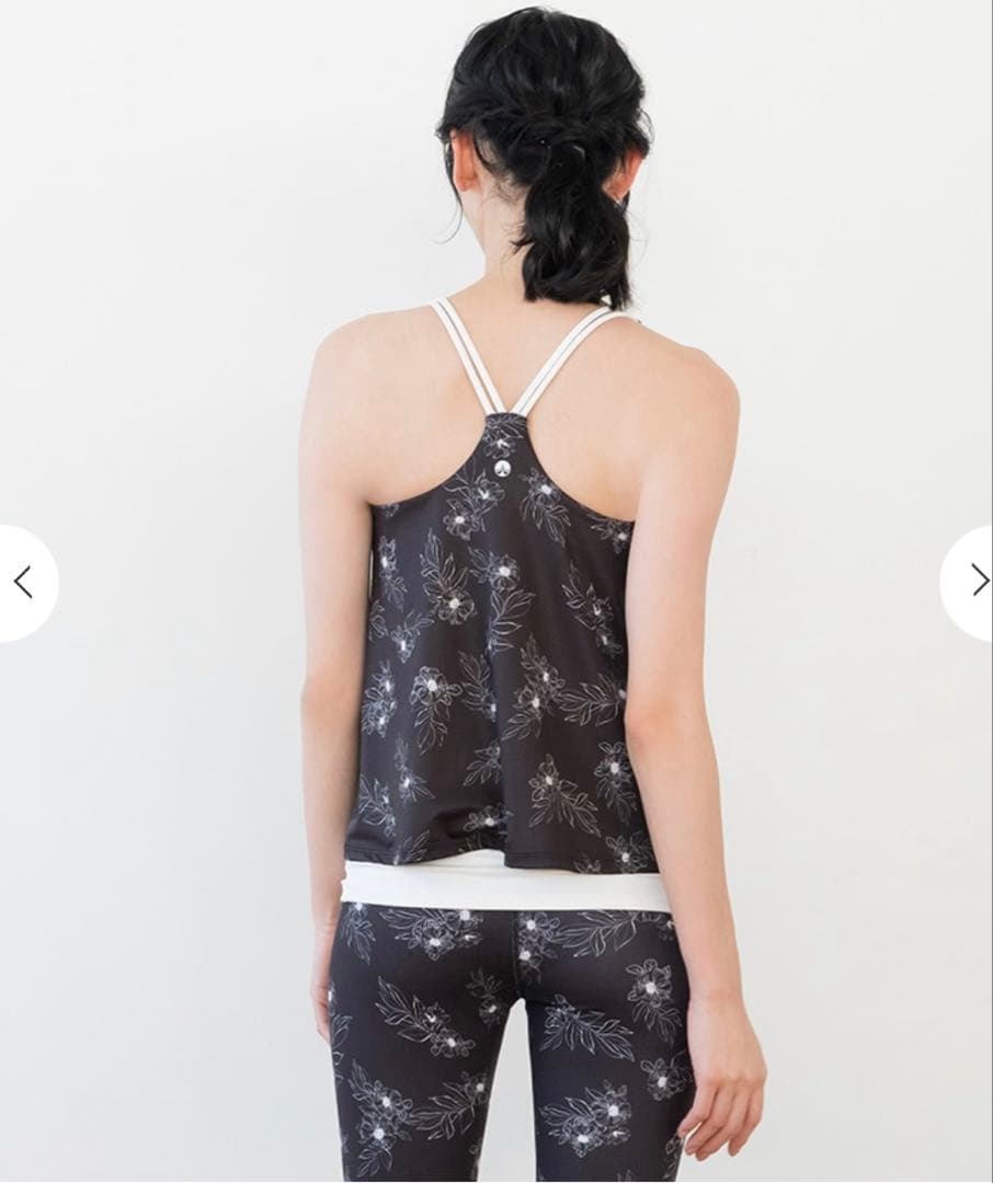 新品　SUKALA フラワープリントカバータンクトップ リッチブラック　S