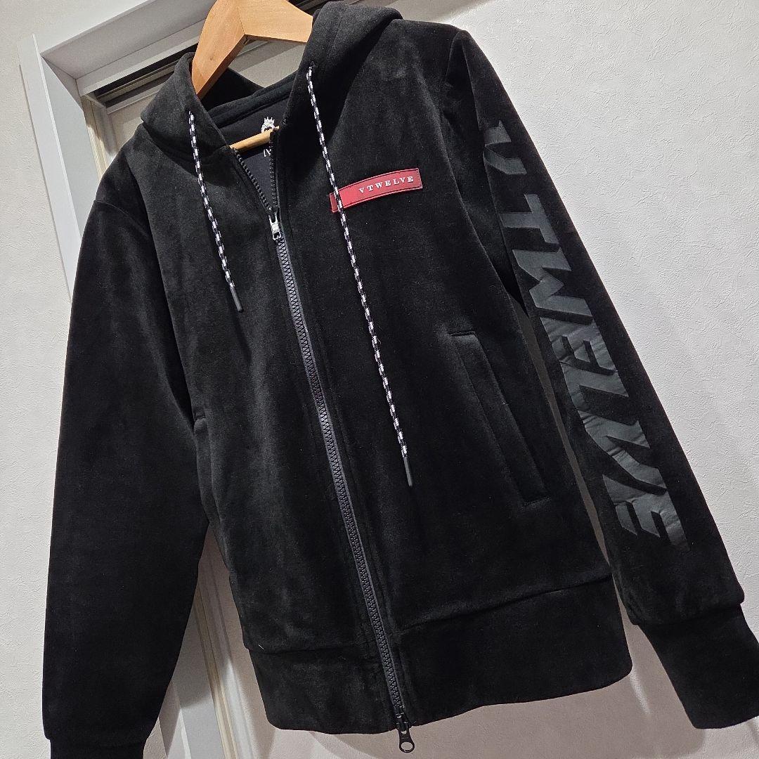 VTWELVE ブラック フルジップフーディ
