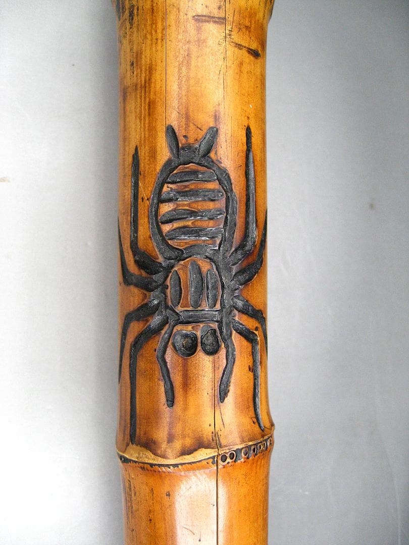 #時代物 #古作 #尺八 #一本物 #蜘蛛 #彫刻 #和楽器 #骨董 #師