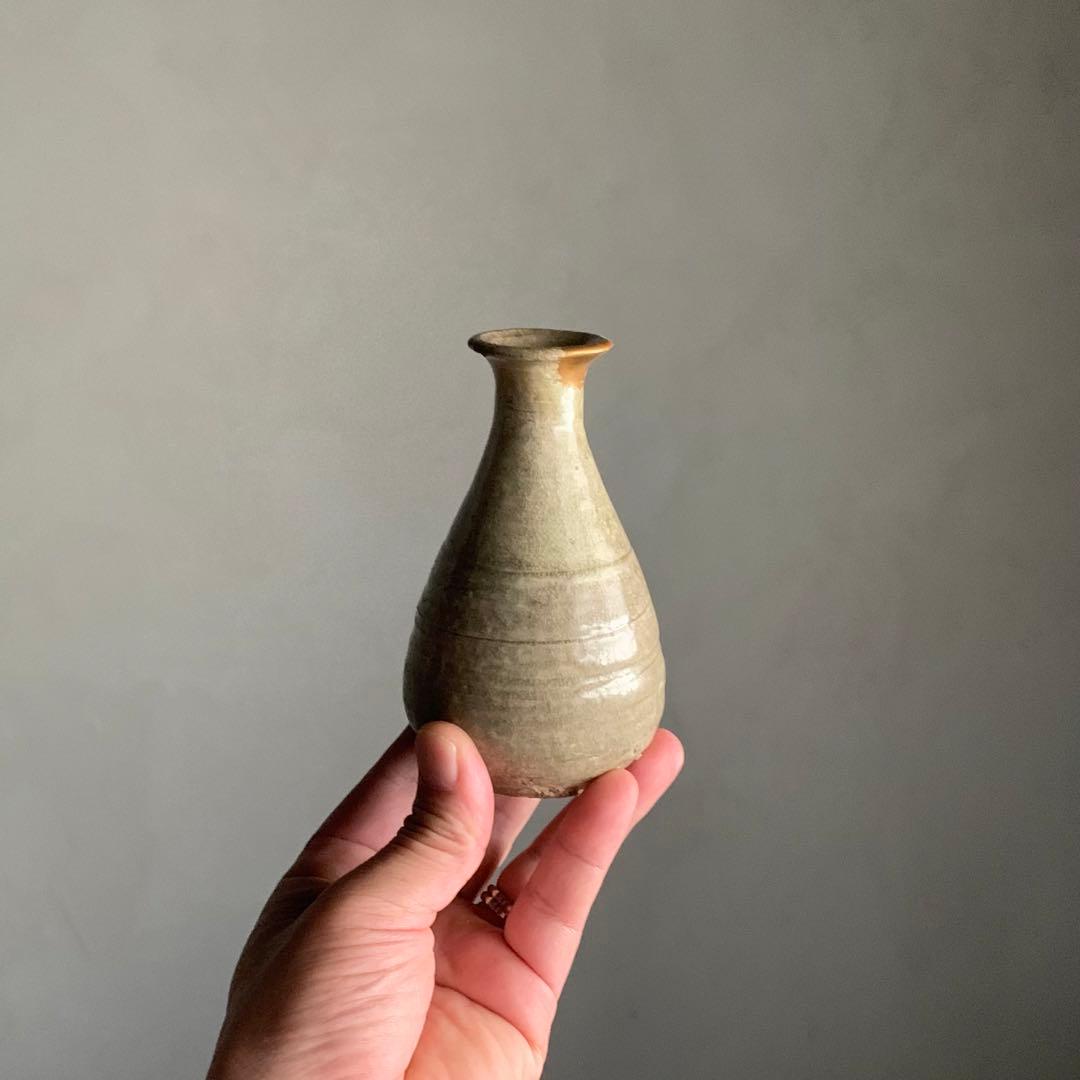 高麗 線刻 灰釉 徳利 朝鮮美術 古美術 古道具 酒器 とくり アンティーク