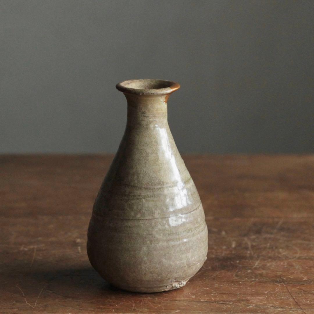 高麗 線刻 灰釉 徳利 朝鮮美術 古美術 古道具 酒器 とくり アンティーク