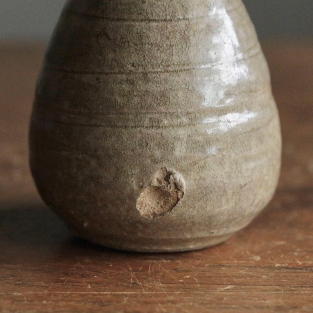 高麗 線刻 灰釉 徳利 朝鮮美術 古美術 古道具 酒器 とくり アンティーク