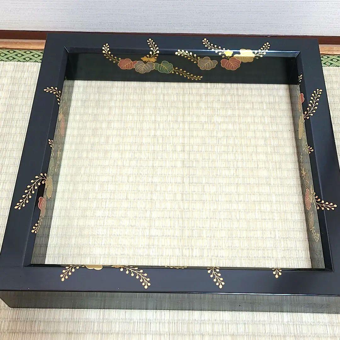 炉縁　塗師哲山作　踊桐蒔絵　茶道