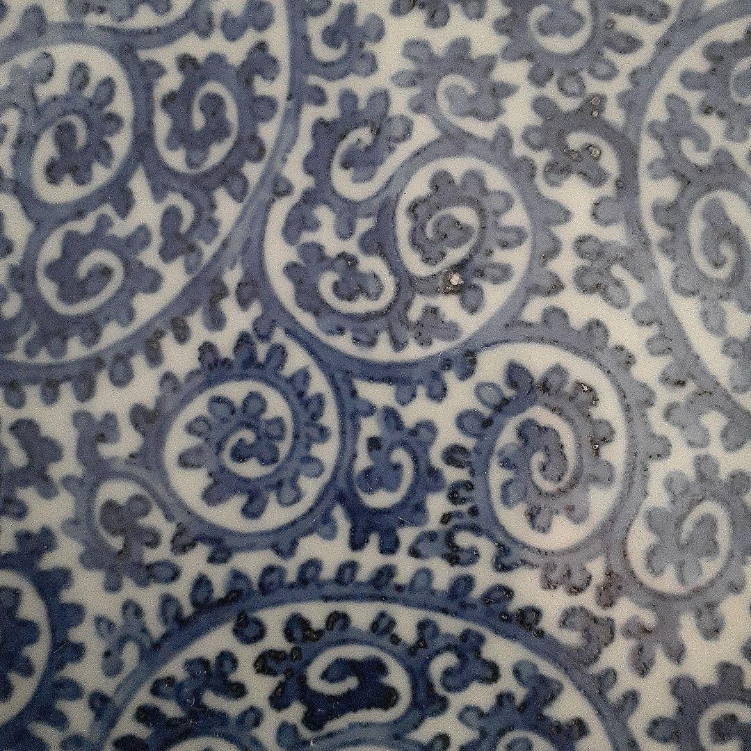 江戸時代染付たこ唐草鉢