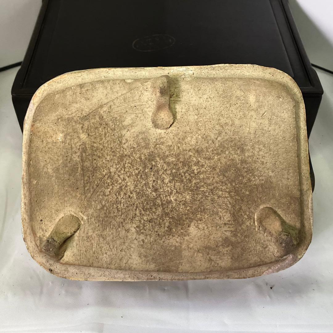 織部焼 三足 蓋物 菓子器