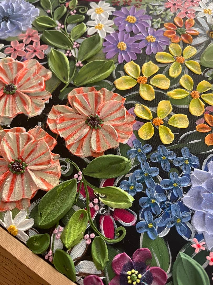 絵画 花の絵 フラワー アート テクスチャーアート ボタニカル ボタニカルアート