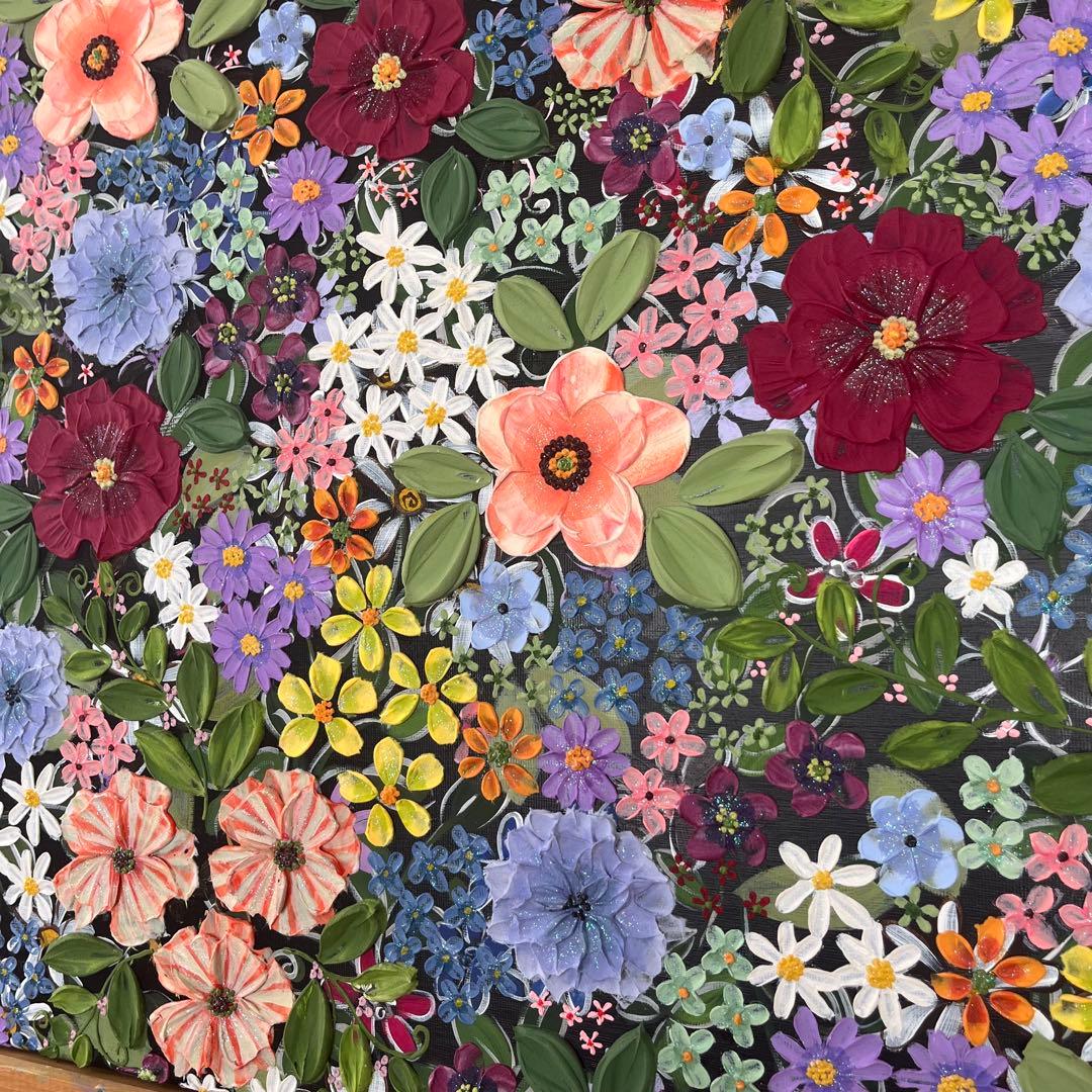 絵画 花の絵 フラワー アート テクスチャーアート ボタニカル ボタニカルアート