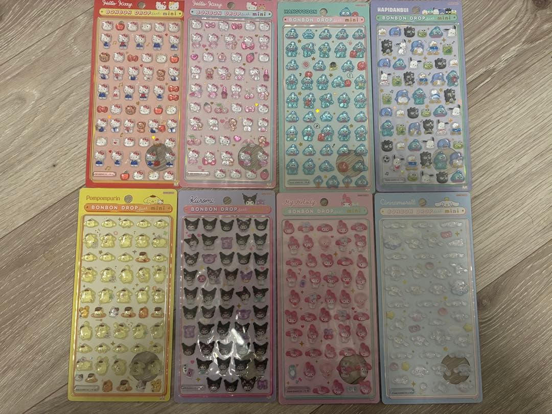 全8種コンプ 正規品 サンリオ ボンボンドロップシールミニ