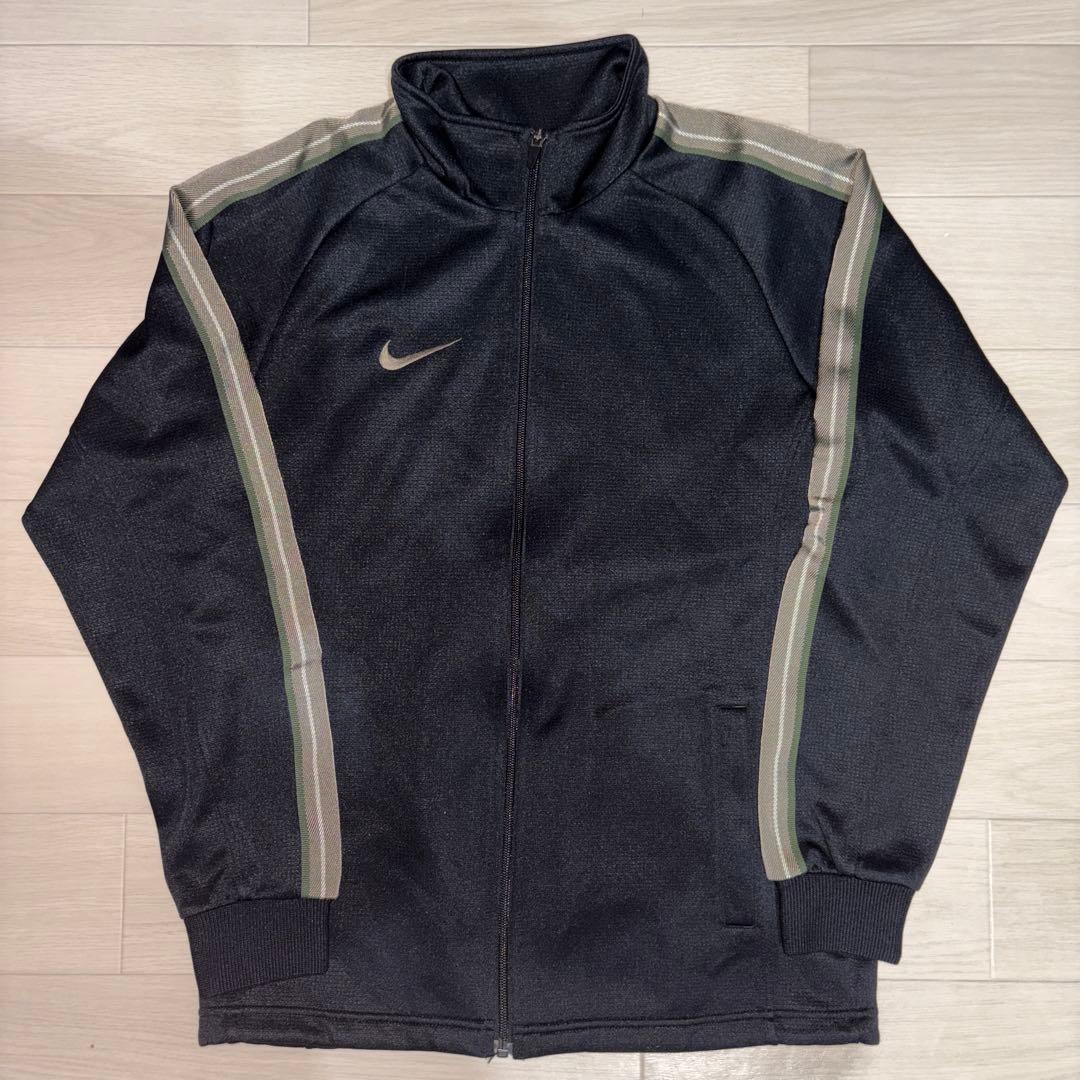 00s NIKE black olive set up M ナイキ 刺繍ロゴ