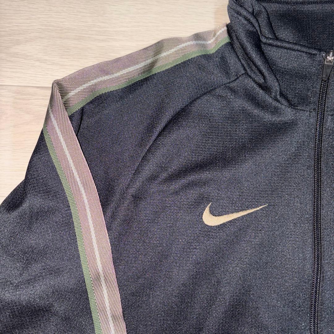 00s NIKE black olive set up M ナイキ 刺繍ロゴ