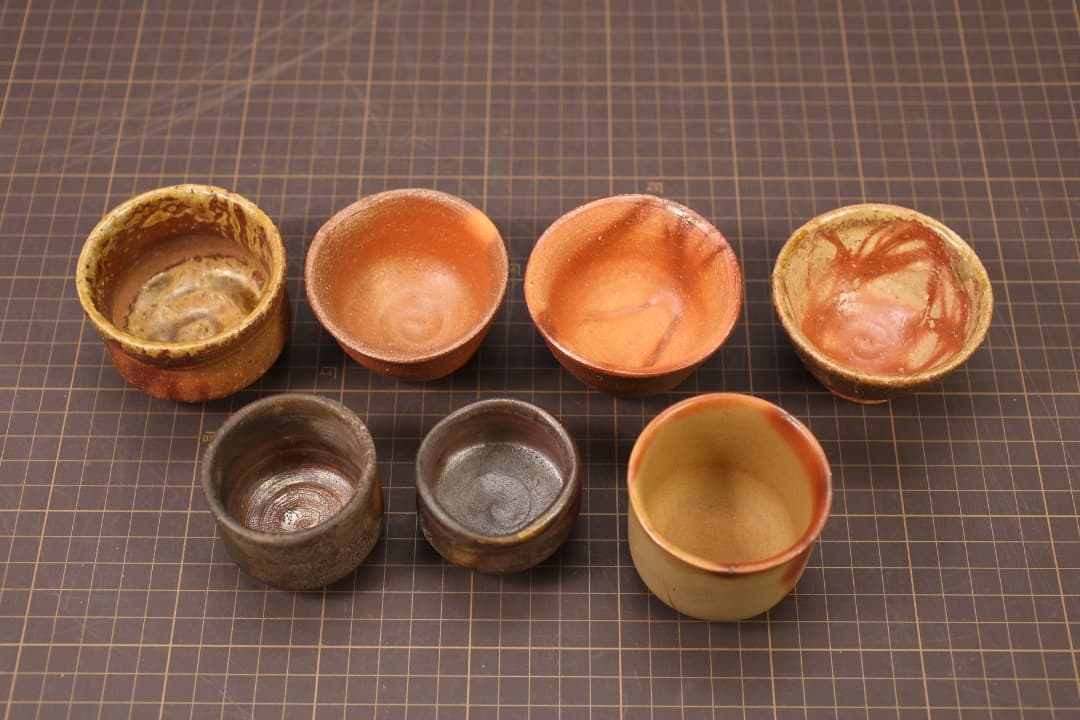 【即購入可】備前焼／ぐい呑み／７点まとめて／酒器／猪口／工芸／骨董／古美術／古玩