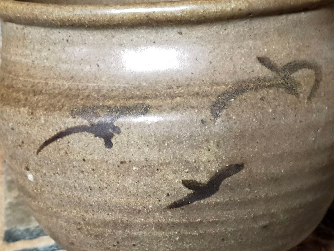 ♥とても古い　絵唐津　片口　水指　桐箱付き　古玩　骨董品