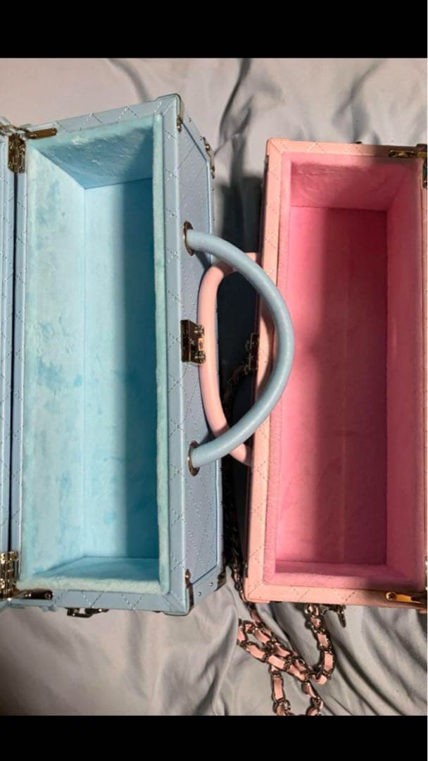 ④ エンジェル シャンパン ドゥミセック 空箱　ピンクとブルー　２個セット