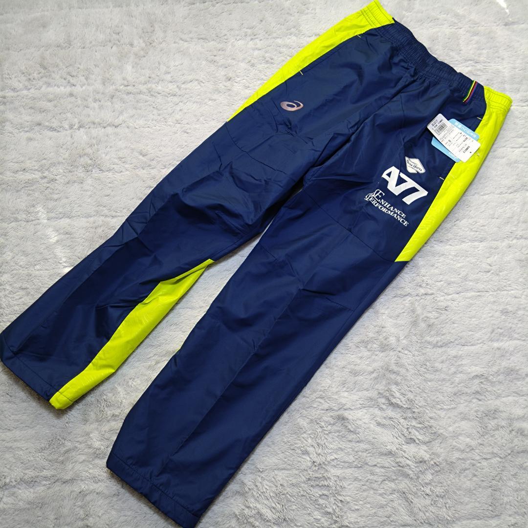 asicsアシックス ウィンドブレーカーＸＬ ネイビー/イエロー　タグ付　A77