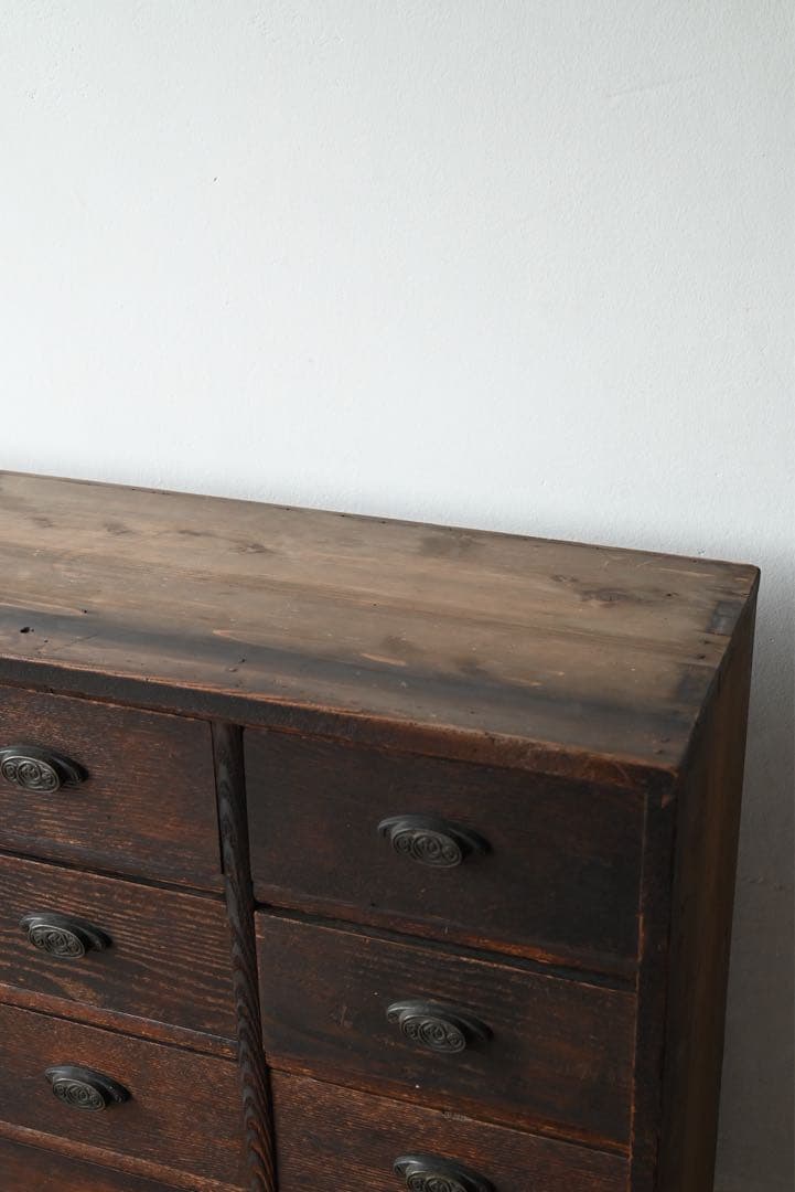 最終値① 店舗什器 引出 古家具 古道具 古美術 骨董 アンティーク 箪笥 抽斗