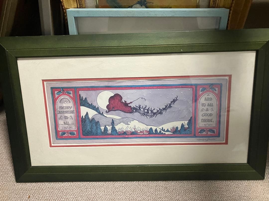 Merry Christmas to All 絵画　アンティーク