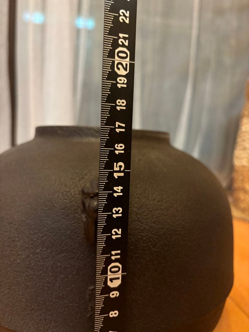 茶釜 撫肩釜 竹地紋 菊池政光 鉄製 木箱付き