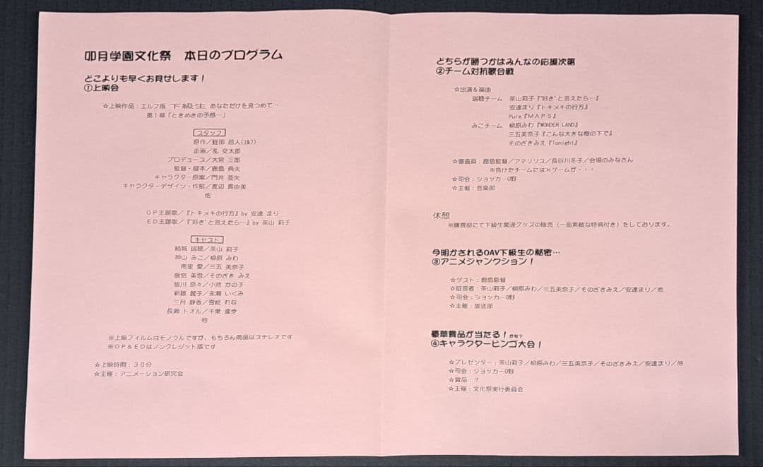 下級生　卯月学園文化祭 パンフレット&チラシセット　非売品　レア