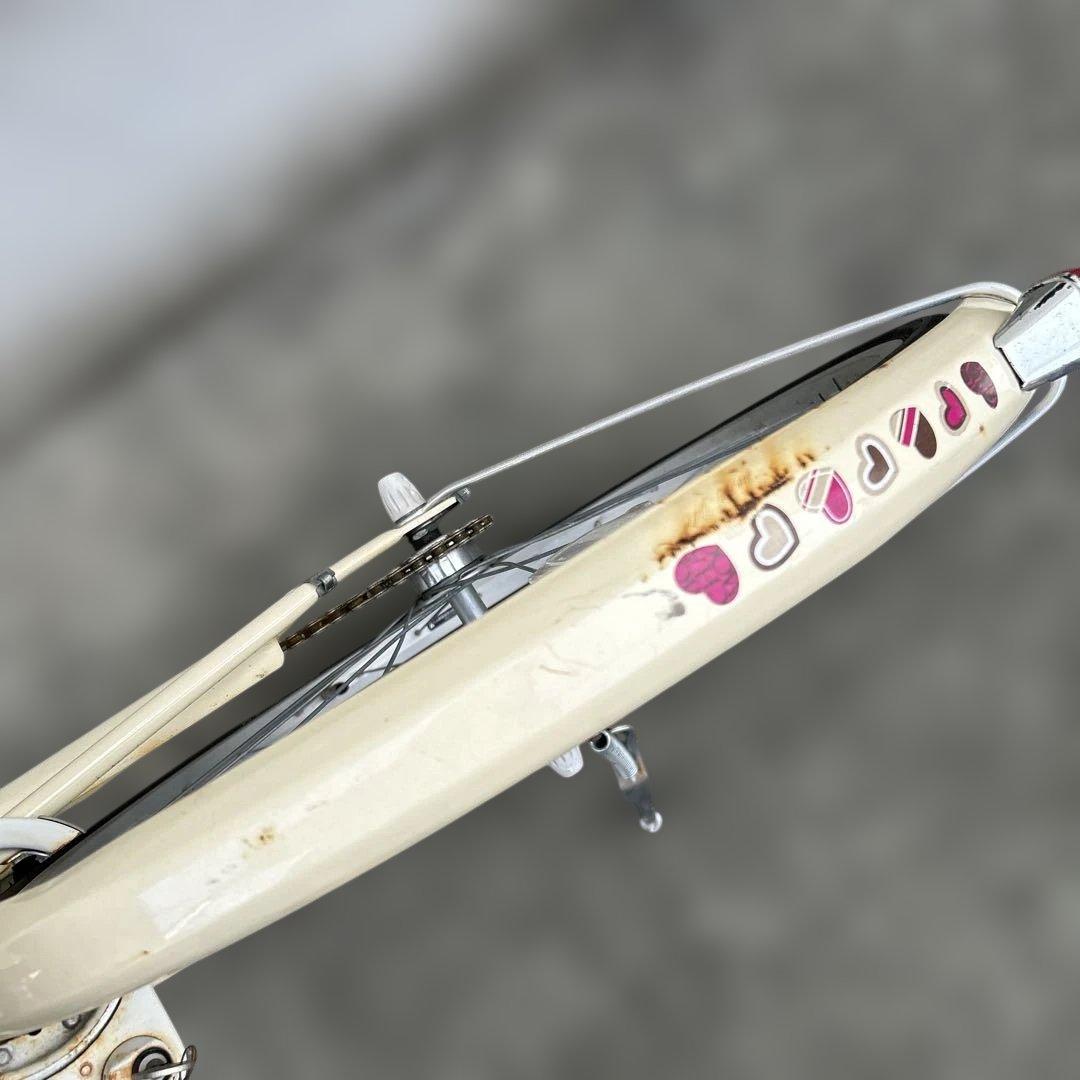 【引き取り希望】子供用自転車 クリーム色 金属バスケット付き　ブリヂストン