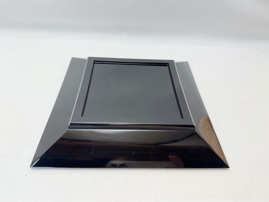 ほぼ未使用 茶道具 塗師 助市作 輪島塗四方盆 干菓子器 木製 布着本堅地 共箱