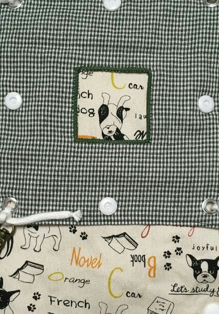 モモンガハウス(フレンチブルドッグ柄・緑)  春(夏)秋仕様  1900円