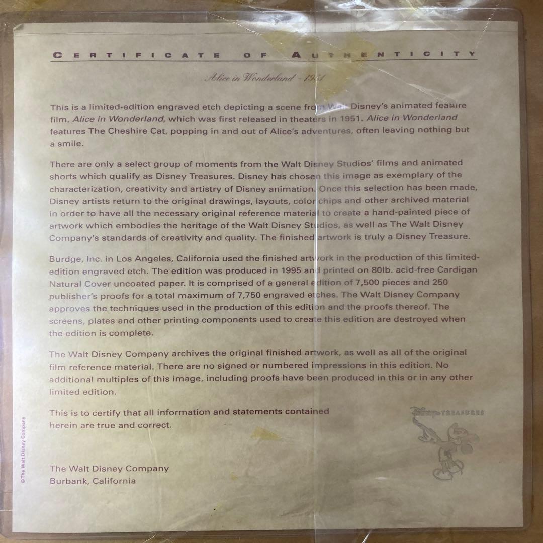 ディズニー・額入りチェシャ猫