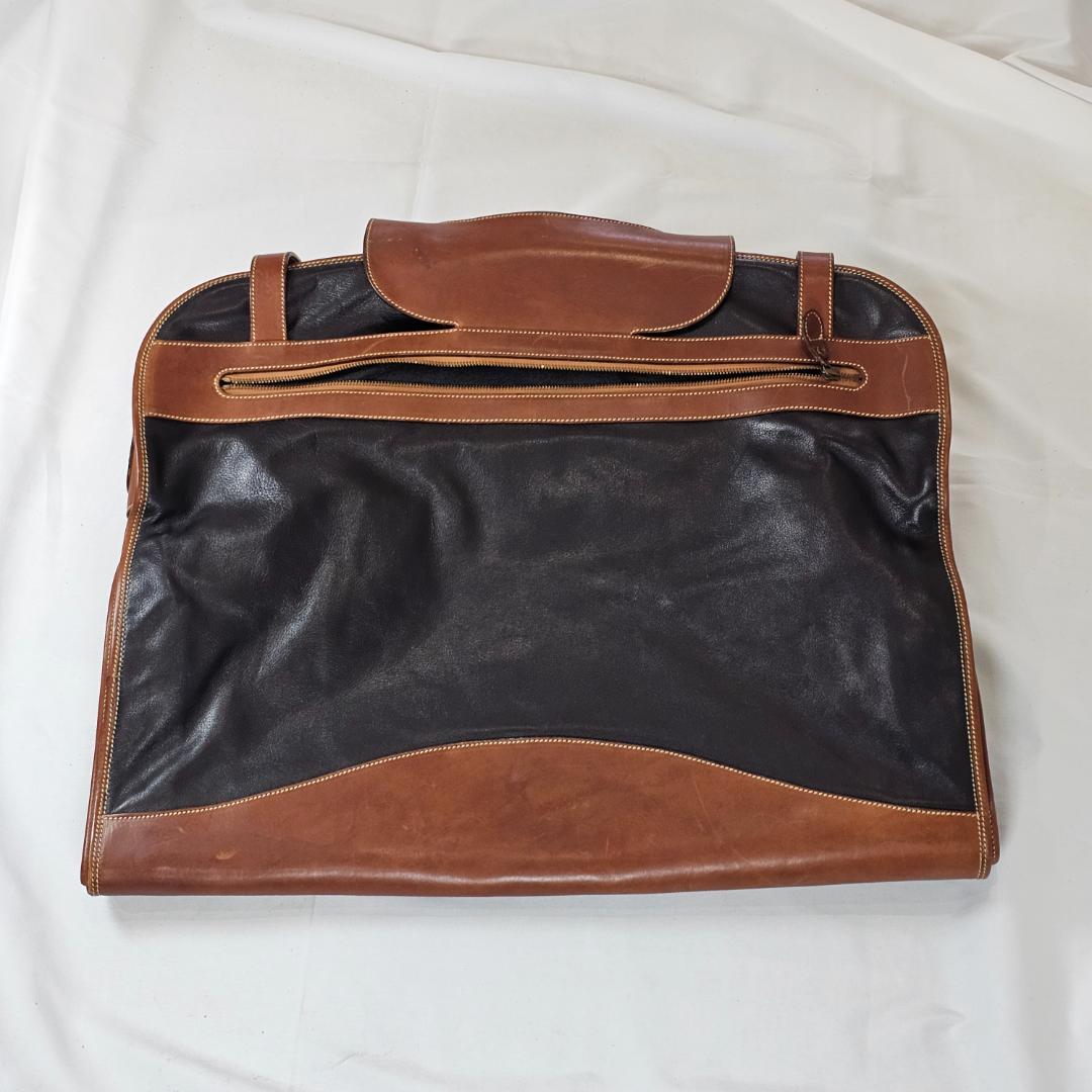 MICHEL CLO ヴィンテージ レザー ガーメントケース 茶 黒 ハンガー付