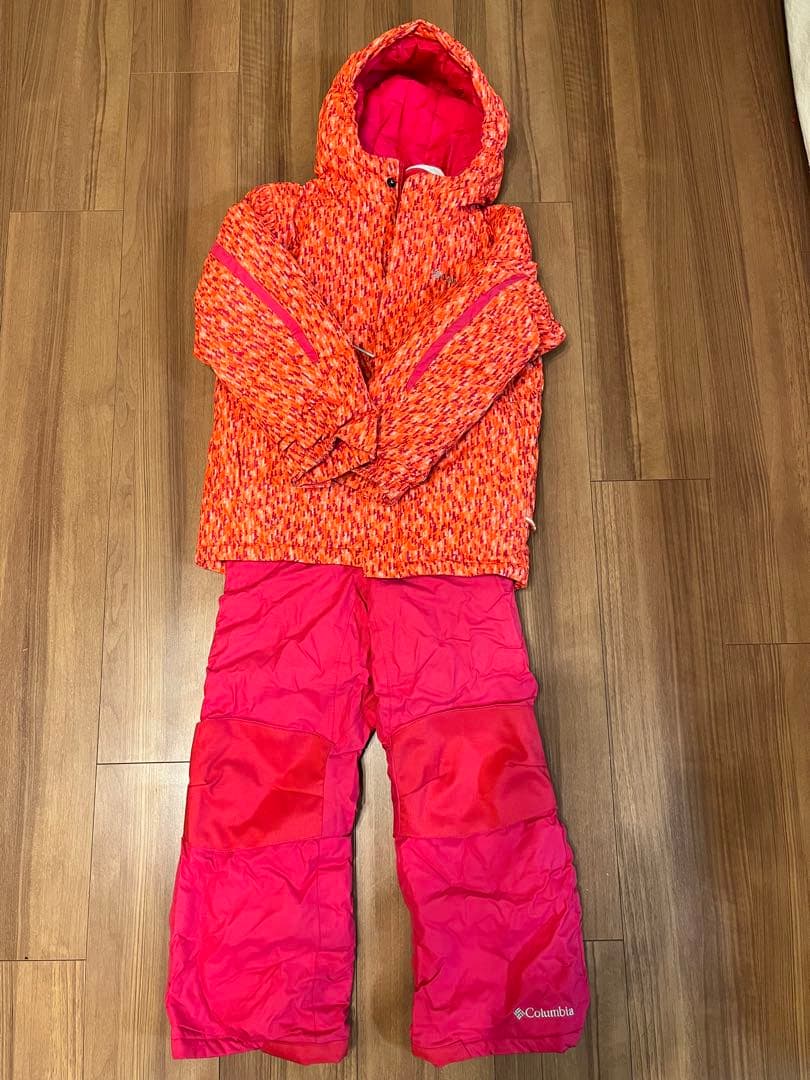 Columbia 子供用スキーウェア オレンジ/ピンク