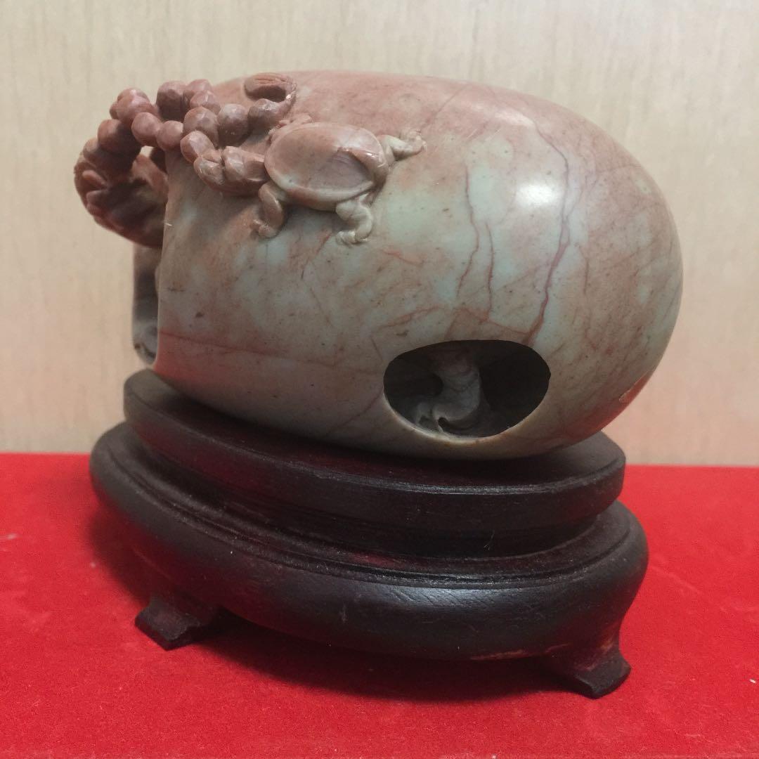 中国寿山石 細工 亀