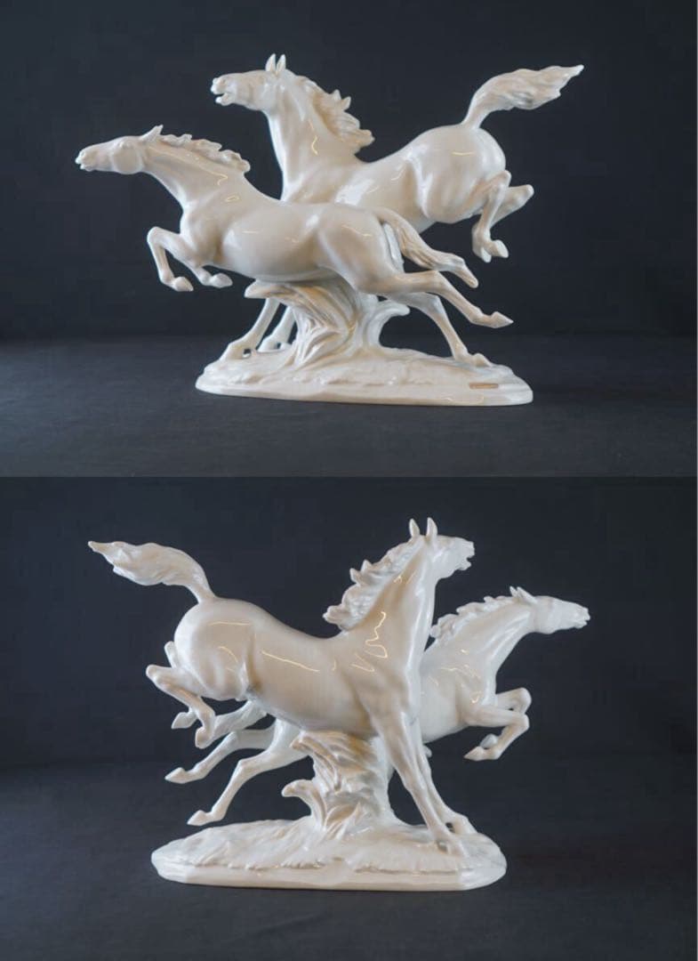 フッチェンロイター Hutschenreuther 2頭の馬 置物 希少 美品