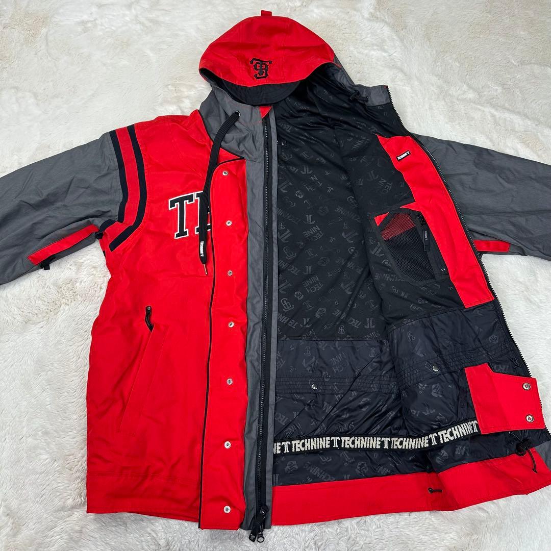 ✨美品✨TECHNINE テックナイン スノボウェア スタジャン風 L 赤 ロゴ