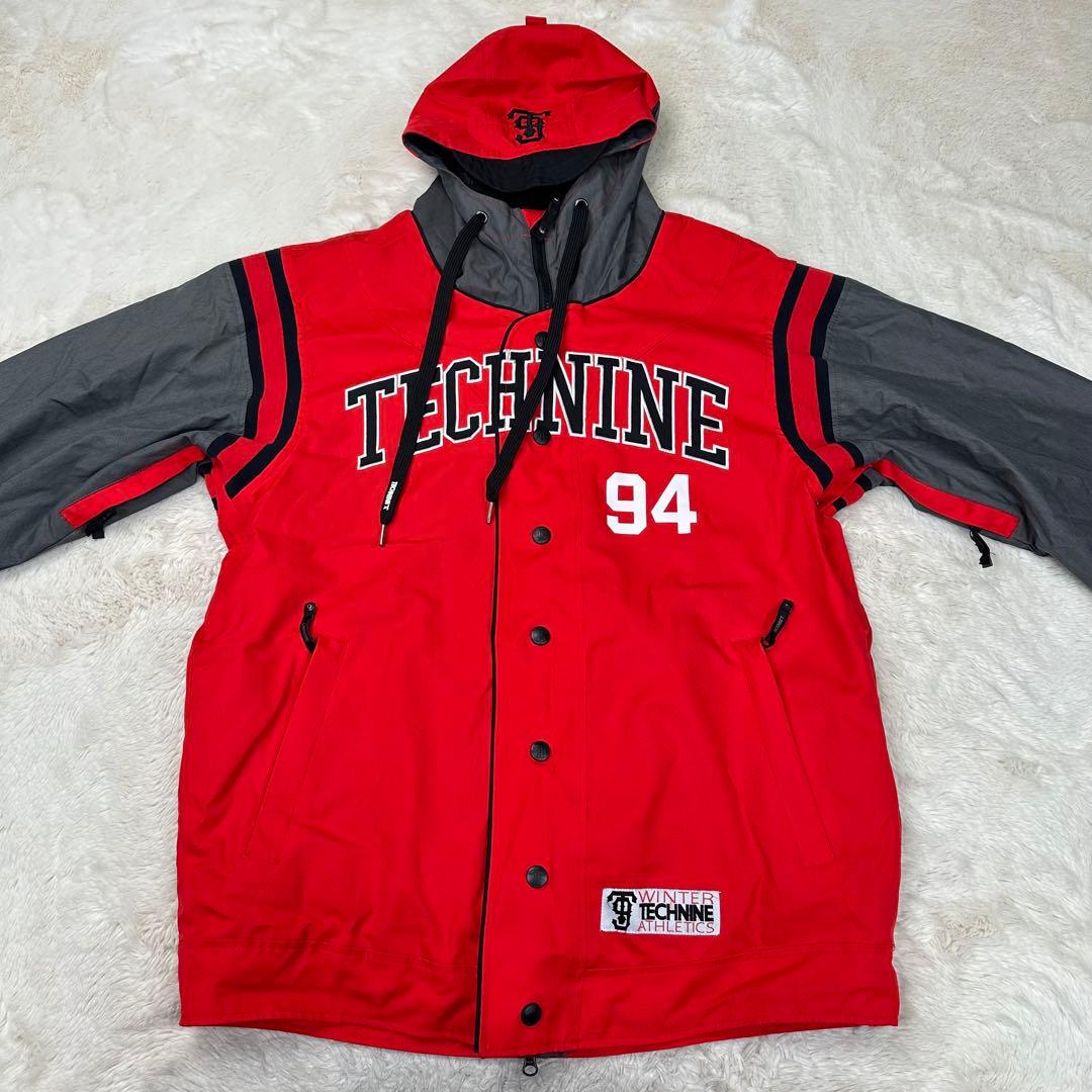 ✨美品✨TECHNINE テックナイン スノボウェア スタジャン風 L 赤 ロゴ
