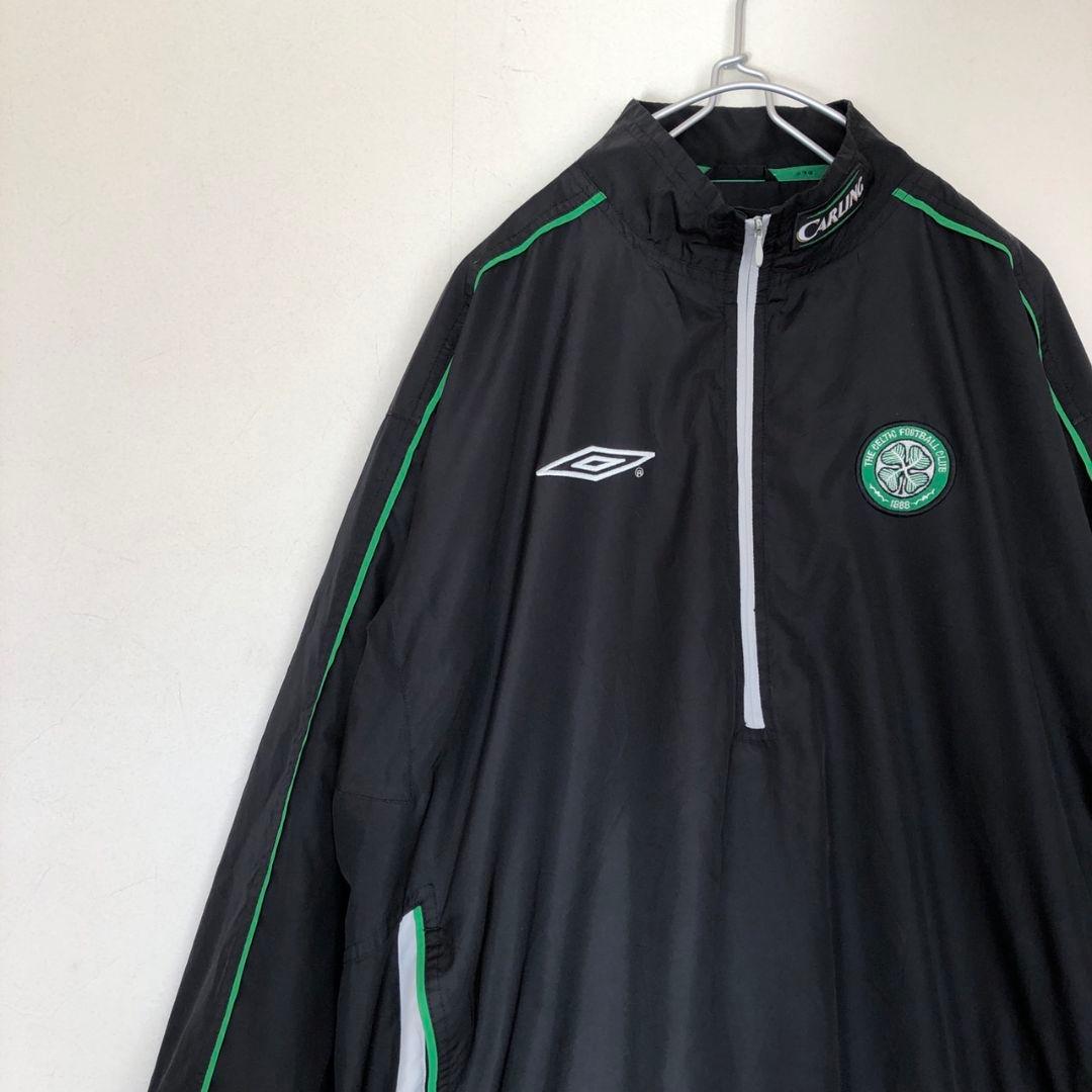 UMBRO　y2k　セルティック　ロゴ刺繍　ハーフジップ　ナイロンジャケット